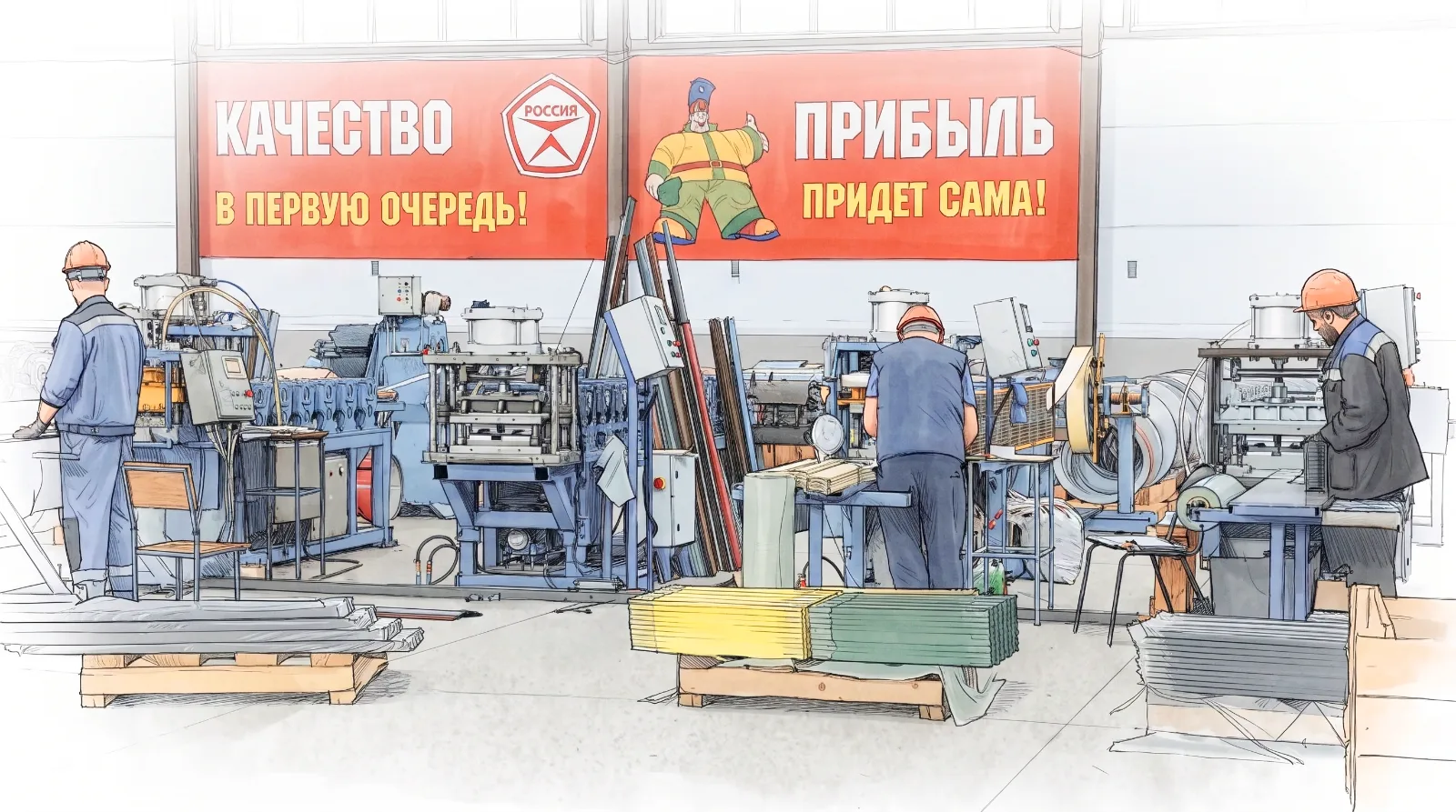 Сотрудники Ижторгметалла на производстве