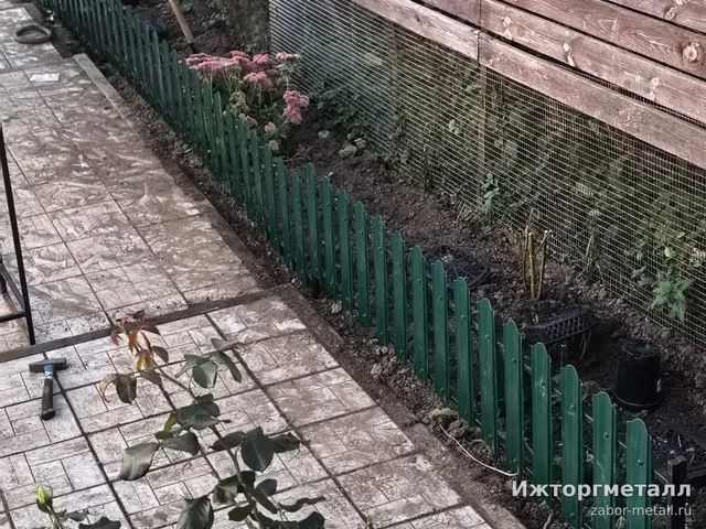 Декоративный заборчик Садовый заборчик зеленый 50 см 98 мм на участке, фото покупателя